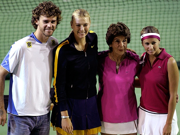 Guga, a russa Maria Sharapova, Maria Ester Bueno e a argentina Gisela Dulko