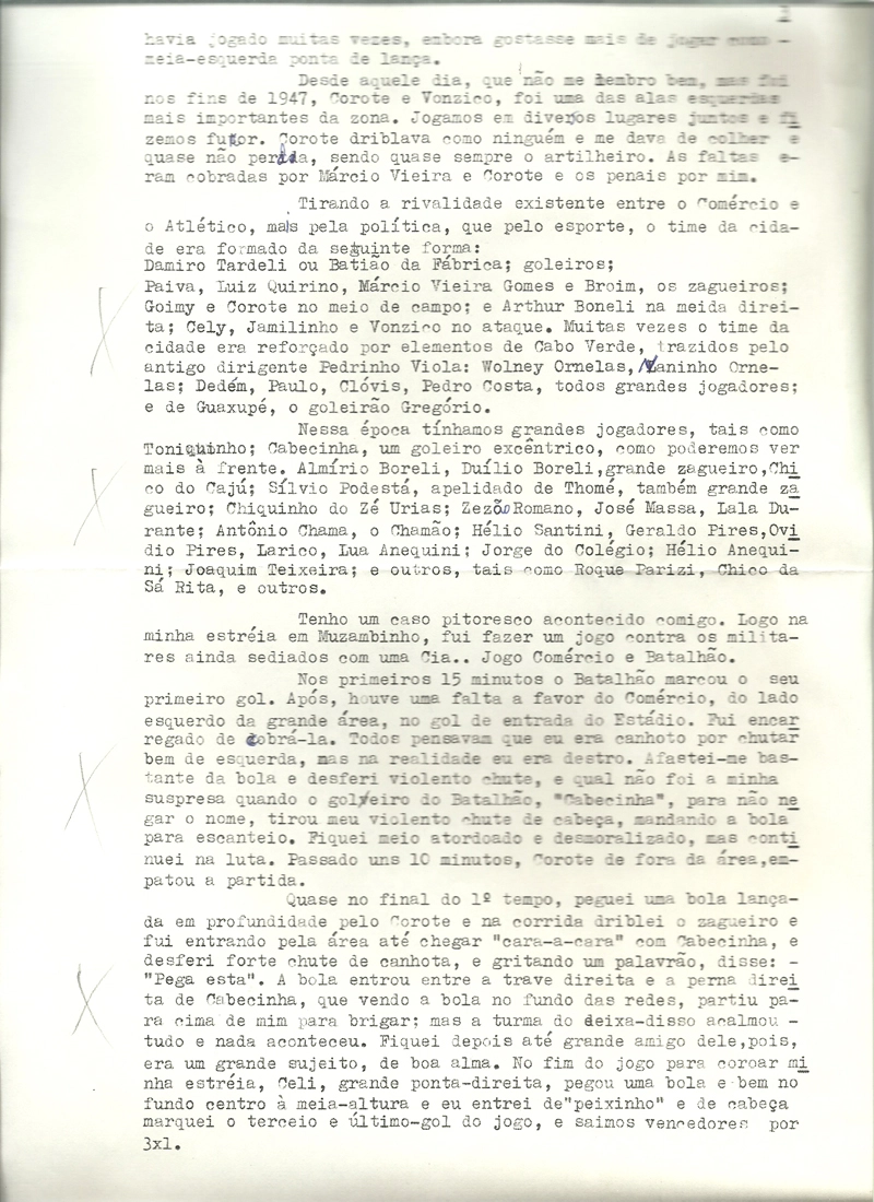 Pequena História do Futebol de Muzambinho. Escrito por Ivon Vieira, o Vonzico, em 1983. Parte 3