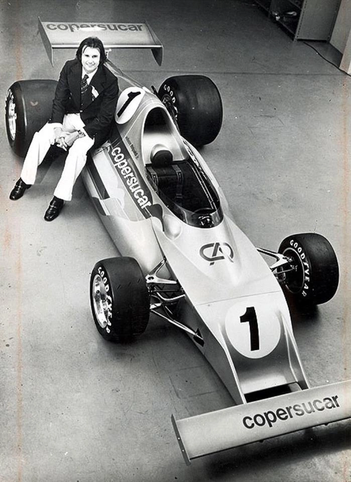 Com o FD01, em 1976. Foto publicada no Facebook Copersucar Fittipaldi F1