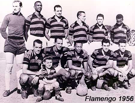 Em pé: Chamorro, Servílio, Pavão, Tomires, Dequinha e Jordan. Agachados: Joel, Paulinho, Indio, Evaristo e Zagallo.