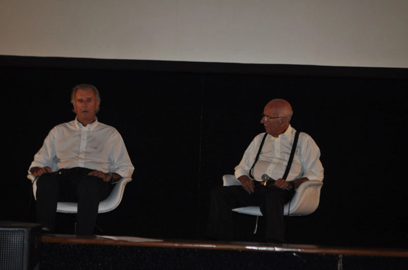 Wilsinho Fittipaldi e Bird Clemente durante debate sobre Interlagos na 7ª edição do Velocult, em 30 de março de 2016, no Conjunto Nacional, em São Paulo. Foto: Marcos Júnior Micheletti/Portal TT 